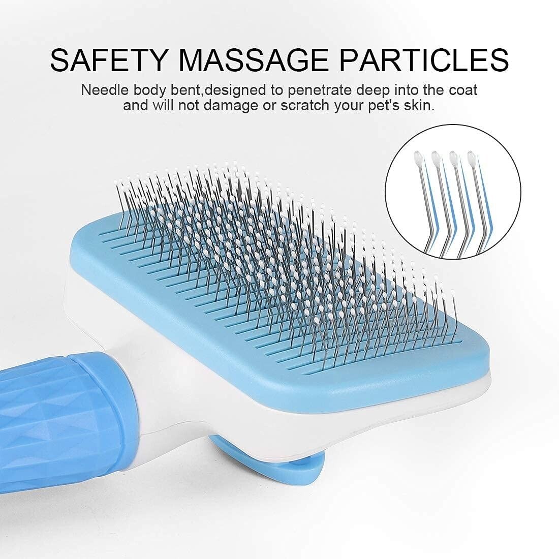 Handle Shedding Pet Hair Brush - Effortless Grooming and Self-Cleaning Tool for Dogs and Cats