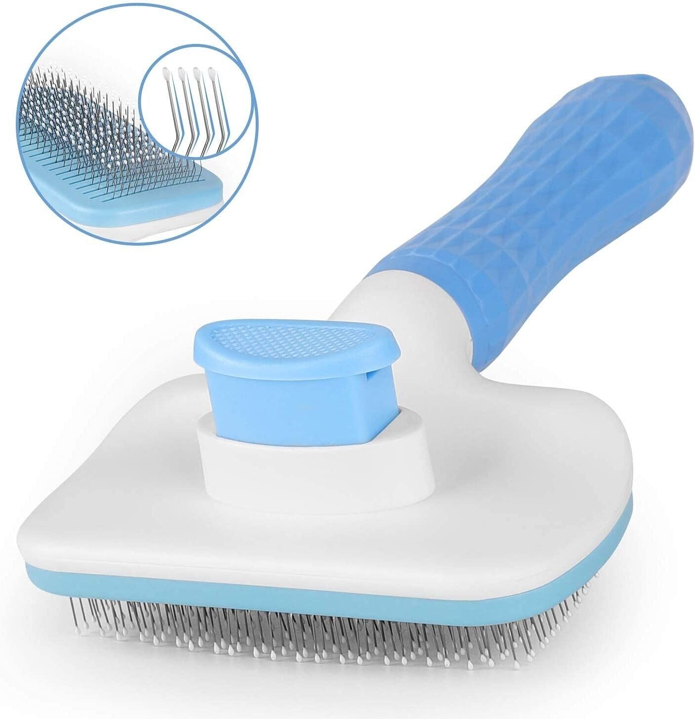 Handle Shedding Pet Hair Brush - Effortless Grooming and Self-Cleaning Tool for Dogs and Cats